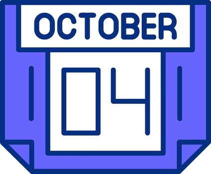 4 October Filled Slip Style Icon vector