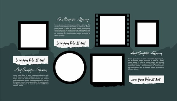 page grid layout abstract photo frames vector