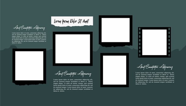 grid layout abstract photo frames template vector