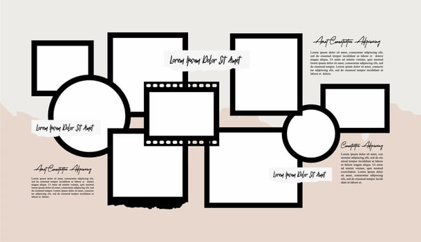 blank picture collage template vector