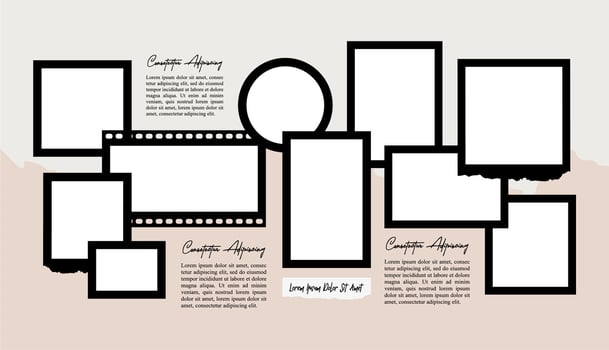 grid digital photo collage design template vector