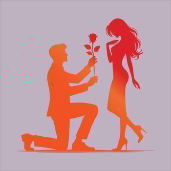 Romantic Couple Kissing and Hugging Silhouette for Happy Valentine's Day Decor vector