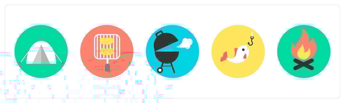 A set of 5 mix icons as wind indicator, map, pin vector