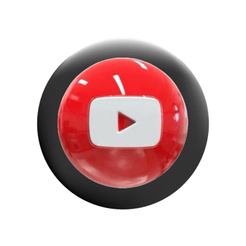 Youtube logo 3d circle red and black png