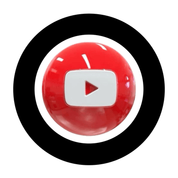 Youtube logo circle 3d png
