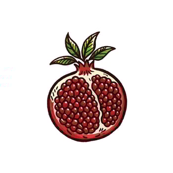 drawing pomegranate icon vector