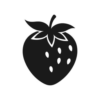 Strawberry Silhouette Minimalist Art Design vector
