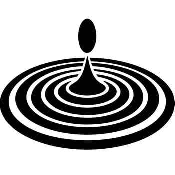 Water Ripple Silhouette on White Background vector