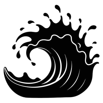 Wave Splash Silhouette on White Background vector