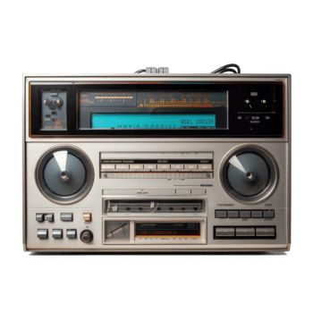 an old radio is shown on a transparent background png