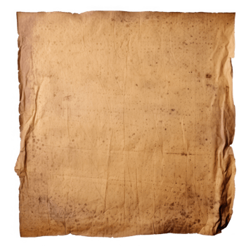 Photo of Old worn paper sheet isolated on transparent background png