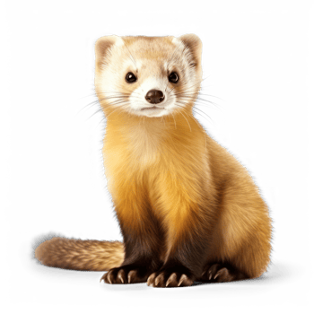 Metal golden ferret isolated on transparent background png