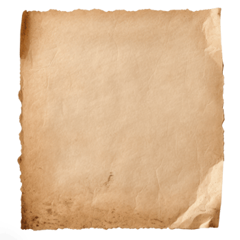Photo of Old worn paper sheet isolated on transparent background png