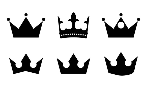 Crown icon collection. Collection of crown silhouette. vector