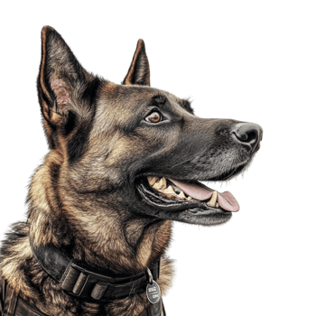 A german shepherd dog is looking up png