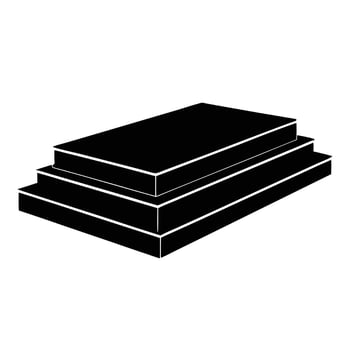 Step Platform Silhouette on White Background vector