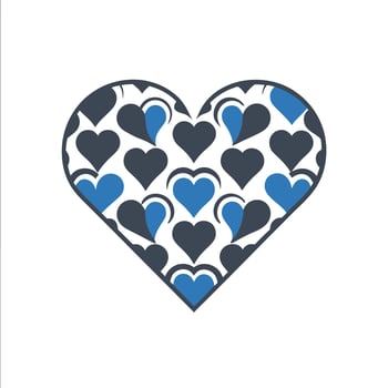 Beautiful Heart with Inner Hearts Unique. vector