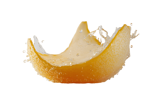 Orange Peel in Water Splash png