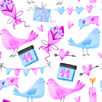 Seamless pattern valentines day. Relationships, couple, lovers. Speech bubble with Hearts. Hand drawn love pattern. Festive background png