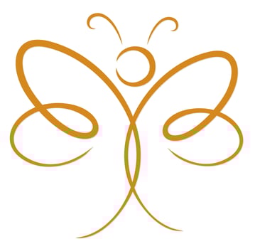 A symbol of the yellow stylized butterfly. vector