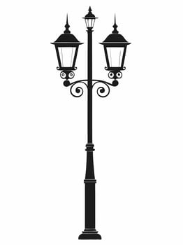 a black and white illustration of a street lamp vector