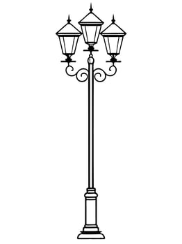 a black and white illustration of lamp vector