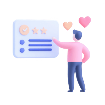 A person interacting with a digital feedback form displaying ratings and emotions. png