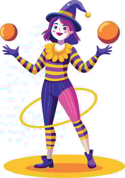 Mime girl character illustration in flat style vector