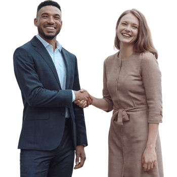 Man and a woman shake hands png
