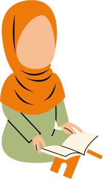 Muslim girl reading quran png