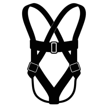 Climbing Harness Silhouette on White Background vector