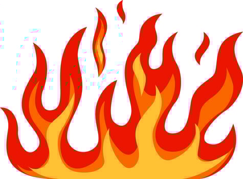 Stylized flames rising high, radiating warmth and creating an inviting atmosphere, embodying themes of heat, energy, and passion in a vibrant and dynamic design vector