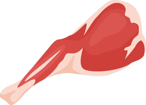 Fresh leg of lamb isolated against a white background, showcasing its role as a protein rich food source and essential ingredient for cooking and butchery. Perfect for meal preparation vector