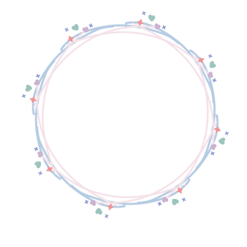 Pastel Wreath Border Decoration Illustration png