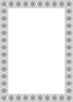 square black contour ancient Russian ornament. Slavic rectangle, border, frame. Painting of the royal chambers. vector