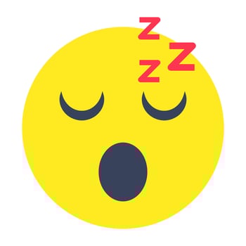 Editable flat rounded design of sleeping emoji vector