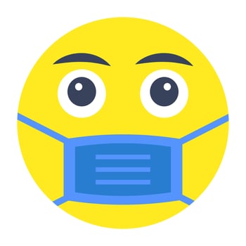 A perfect design icon of mask face emoji vector