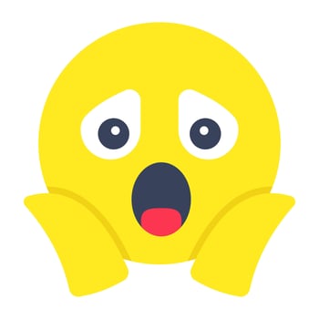 Astonished emoji icon, editable vector