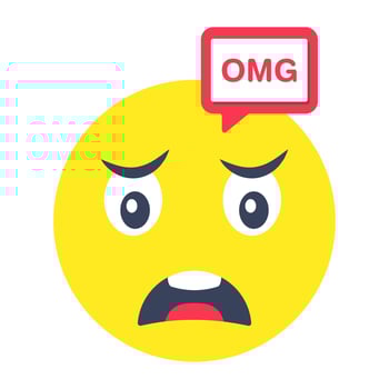 Conceptual flat rounded design icon of omg smiley vector