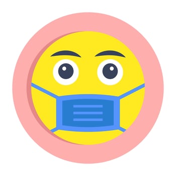 A perfect design icon of mask face emoji vector