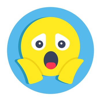 Astonished emoji icon, editable vector