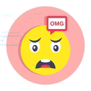 Conceptual flat rounded design icon of omg smiley vector
