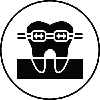 Tooth Braces Illustration Icon vector