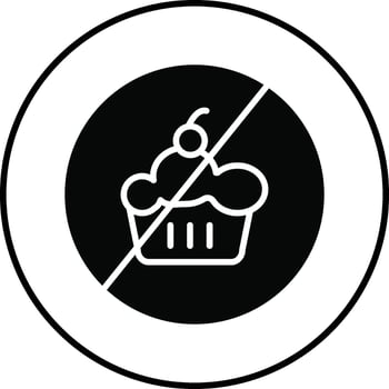 No Sweet Illustration Icon vector