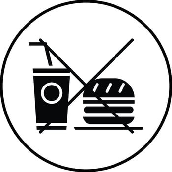 No Fast Food Illustration Icon vector