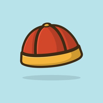 Chinese hat , Chinese New Year related icon flat style design vector