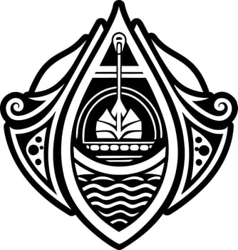 A glyph style icon of waka canoe symbol vector