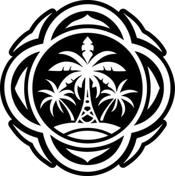 A solid style icon of island symbol vector