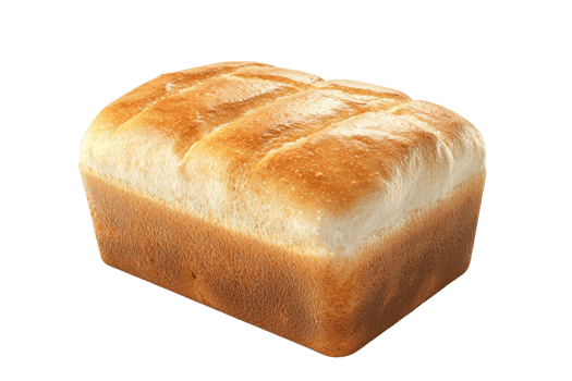 A fresh, golden-brown loaf of bread with a soft, fluffy texture and distinct scoring on the top. png