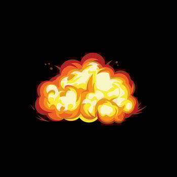 cartoon flat smoke explosion effect vector